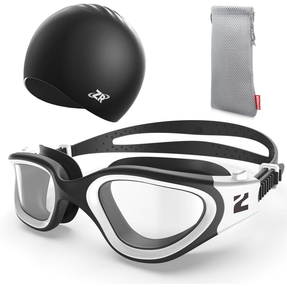imageZIONOR G1 SE Swim Goggles with Swim Cap Antifog Swimming Goggles for Men Women