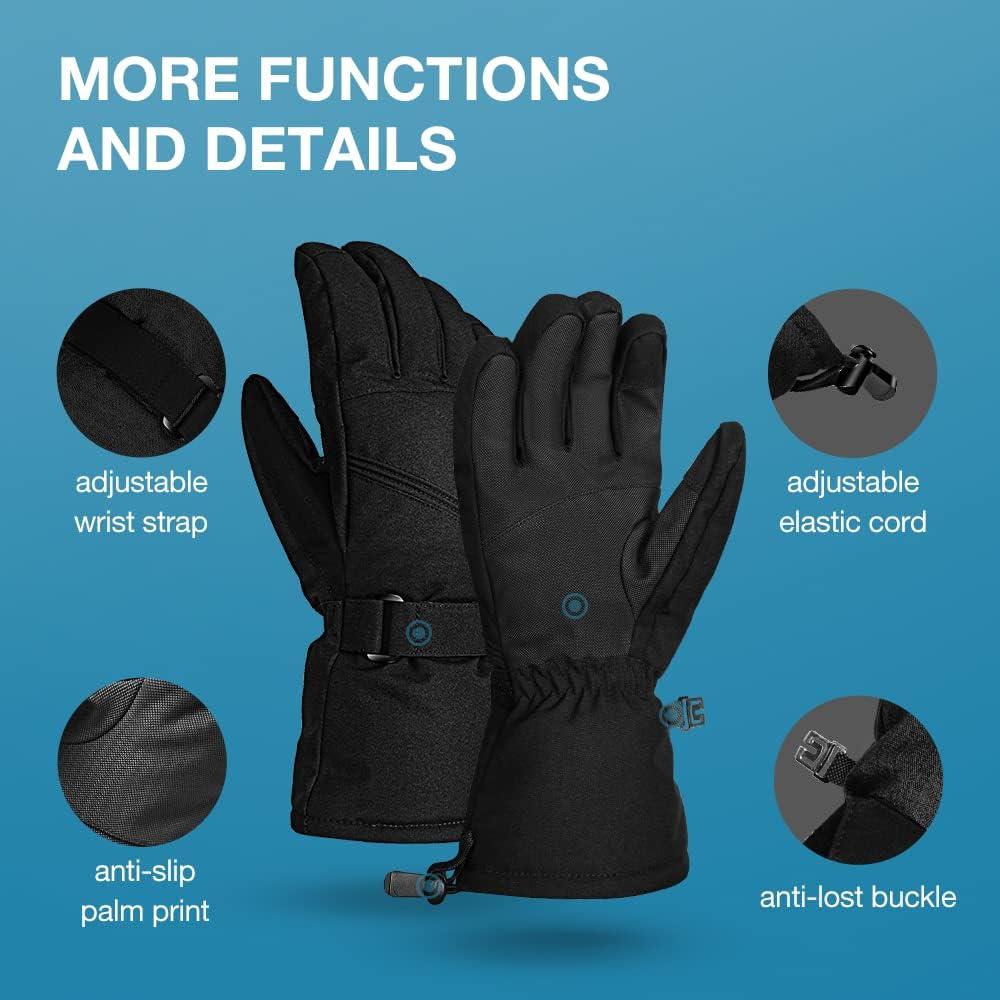 imageZIONOR Ski Gloves Waterproof Snow Gloves with 3M Thinsulate Insulation Touchscreen Snowboard Snowmobile Gloves for Men Women