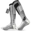 ZIONOR Ski Socks 2 Pack, Comfortable Merino Wool Over the Calf Snowboard Socks