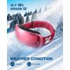 ZIONOR Ski Goggles, Z1 Zipon HD Lens Snow Snowboard Goggles for Men Women Adult(C(vlt 30%  Pink Lens  Red Frame))