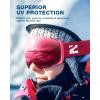 ZIONOR Ski Goggles, Z1 Zipon HD Lens Snow Snowboard Goggles for Men Women Adult(C(vlt 30%  Pink Lens  Red Frame))