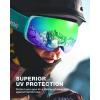 ZIONOR Ski Goggles, Z1 Zipon HD Lens Snow Snowboard Goggles for Men Women Adult(D(vlt 18%  Green Lens  Green Frame))