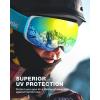 ZIONOR Ski Goggles, Z1 Zipon HD Lens Snow Snowboard Goggles for Men Women Adult(E(vlt 7.4%  Gold Lens  Blue Frame))