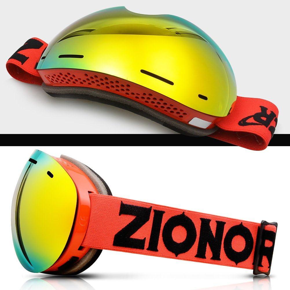 imageZIONOR X5 Ski Snowboard Snow Goggles for Men Women AntiFog UV Protection Spherical Dual Lens Design