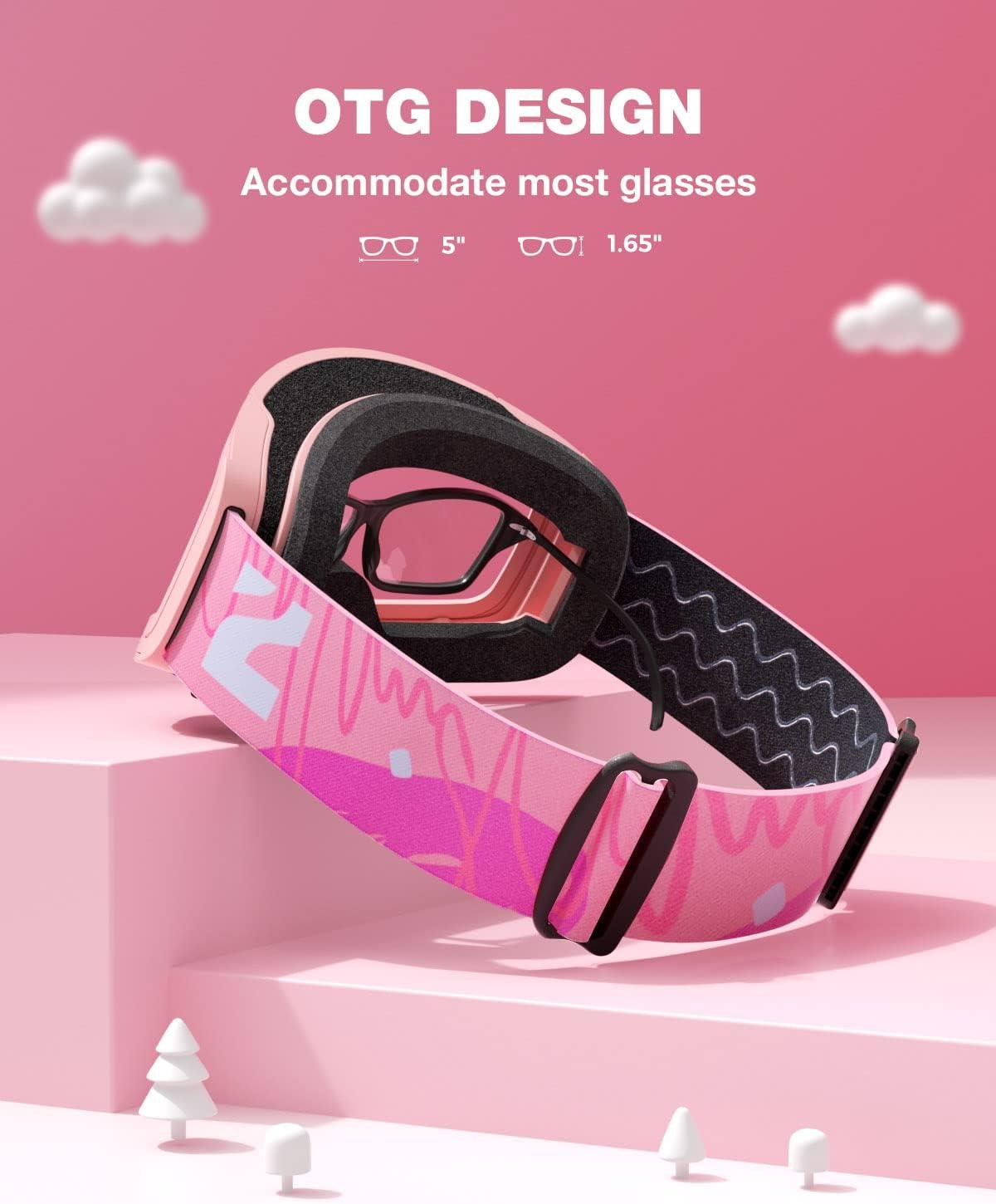 imageZIONOR Kids Ski Goggles Cylindrical Snowboard Snow Goggles Boys Girls Youth