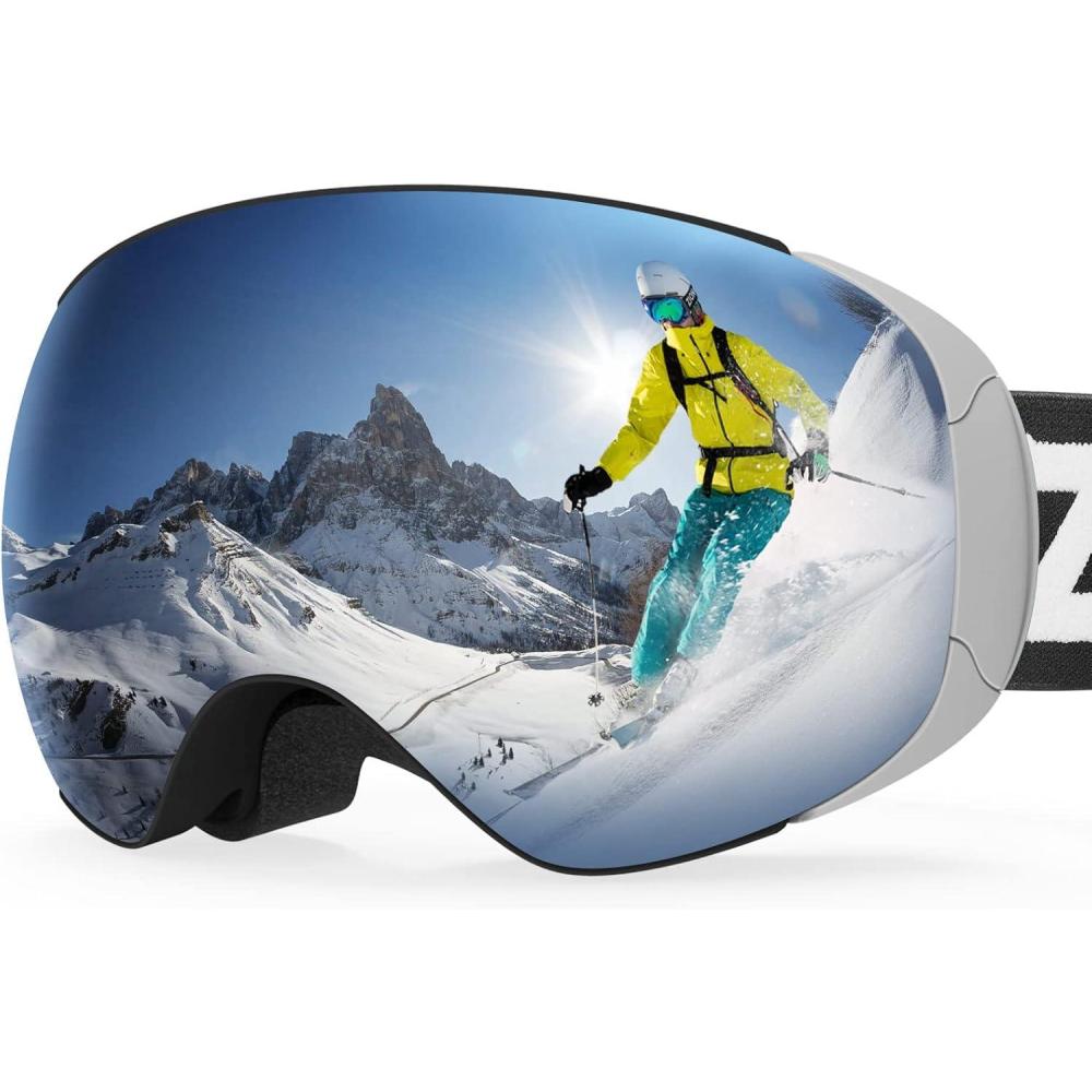 imageZIONOR X PRO Ski Snowboard Snow Goggles Interchangeable Lens for Men Women Adult