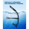 ZIONOR Swim Snorkel for Lap Swimming with Swim Cap, Snorkeling Gear for Adults, Swimming Training in Pool, Open Water(Black + Black Cap)