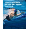 ZIONOR Swim Snorkel for Lap Swimming with Swim Cap, Snorkeling Gear for Adults, Swimming Training in Pool, Open Water(Green + Blue Cap)