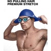 ZIONOR Swim Snorkel for Lap Swimming with Swim Cap, Snorkeling Gear for Adults, Swimming Training in Pool, Open Water(Green + Blue Cap)