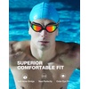 ZIONOR G1 Lite Polarized Swimming Goggles with 3 Pairs Earplugs, Anti-Fog UV Protection Swim Goggle for Adult Men Women Youth(A5（allblack-red+e3-bk）)