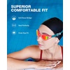 ZIONOR G1 Lite Polarized Swimming Goggles with 3 Pairs Earplugs, Anti-Fog UV Protection Swim Goggle for Adult Men Women Youth(B5（orangered-red+e3-orange）)