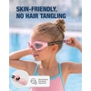 ZIONOR Kids Swim Goggles with Bungee Strap, G1mini Go Crystal Lens Anti-Fog Comfortable Kids Goggles for Swimming Age 3-8(A0-pink Frame Clear Lens)