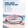ZIONOR Kids Swim Goggles with Bungee Strap, G1mini Go Crystal Lens Anti-Fog Comfortable Kids Goggles for Swimming Age 3-8(A0-pink Frame Clear Lens)
