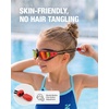ZIONOR Kids Swim Goggles with Bungee Strap, G1mini Go Crystal Lens Anti-Fog Comfortable Kids Goggles for Swimming Age 3-8(A6-blackred Frame Red Lens)