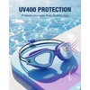 ZIONOR Kids Swim Goggles with Bungee Strap, G1mini Go Crystal Lens Anti-Fog Comfortable Kids Goggles for Swimming Age 3-8(A7-blue Frame Clear Lens)