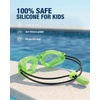 ZIONOR Kids Swim Goggles with Bungee Strap, G1mini Go Crystal Lens Anti-Fog Comfortable Kids Goggles for Swimming Age 3-8(A9-green Frame Clear Lens)
