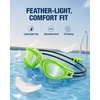 ZIONOR Kids Swim Goggles with Bungee Strap, G1mini Go Crystal Lens Anti-Fog Comfortable Kids Goggles for Swimming Age 3-8(A9-green Frame Clear Lens)