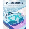 ZIONOR Kids Swim Goggles with Bungee Strap, G1mini Go Crystal Lens Anti-Fog Comfortable Kids Goggles for Swimming Age 3-8(B2-cyan Frame Clear Lens)