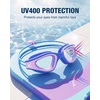 ZIONOR Kids Swim Goggles with Bungee Strap, G1mini Go Crystal Lens Anti-Fog Comfortable Kids Goggles for Swimming Age 3-8(B3-bluepurple Frame Clear Lens)