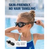 ZIONOR Kids Swim Goggles with Bungee Strap, G1mini Go Crystal Lens Anti-Fog Comfortable Kids Goggles for Swimming Age 3-8(B5-allblack Frame Clear Lens)