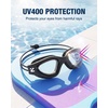 ZIONOR Kids Swim Goggles with Bungee Strap, G1mini Go Crystal Lens Anti-Fog Comfortable Kids Goggles for Swimming Age 3-8(B5-allblack Frame Clear Lens)