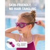ZIONOR Kids Swim Goggles with Bungee Strap, G1mini Go Crystal Lens Anti-Fog Comfortable Kids Goggles for Swimming Age 3-8(B6-winered Frame Clear Lens)