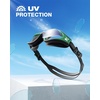 ZIONOR Swim Goggles Adult, G1 Air Mirrored Anti-Fog Swimming Goggles for Women Men, Clear Vision, UV Protection(A4 – Green Frame Clear Lens)