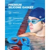 ZIONOR Swim Goggles Adult, G1 Air Mirrored Anti-Fog Swimming Goggles for Women Men, Clear Vision, UV Protection(A7 – Blue White Frame Clear Blue Lens)