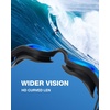 ZIONOR Swim Goggles Adult, G1 Air Mirrored Anti-Fog Swimming Goggles for Women Men, Clear Vision, UV Protection(A8 – Black Blue Frame Blue Lens)