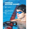 ZIONOR Swim Goggles Adult, G1 Air Mirrored Anti-Fog Swimming Goggles for Women Men, Clear Vision, UV Protection(A8 – Black Blue Frame Blue Lens)