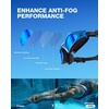 ZIONOR Swim Goggles Adult, G1 Air Mirrored Anti-Fog Swimming Goggles for Women Men, Clear Vision, UV Protection(A8 – Black Blue Frame Blue Lens)