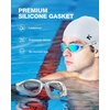ZIONOR Swim Goggles Adult, G1 Air Mirrored Anti-Fog Swimming Goggles for Women Men, Clear Vision, UV Protection(B0 – Clear Frame Gold Lens)