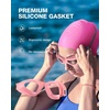 ZIONOR Swim Goggles Adult, G1 Air Mirrored Anti-Fog Swimming Goggles for Women Men, Clear Vision, UV Protection(B1 – Pink Frame Clear Lens)
