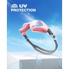 ZIONOR Swim Goggles Adult, G1 Air Mirrored Anti-Fog Swimming Goggles for Women Men, Clear Vision, UV Protection(B1 – Pink Frame Clear Lens)