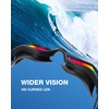 ZIONOR Swim Goggles Adult, G1 Air Mirrored Anti-Fog Swimming Goggles for Women Men, Clear Vision, UV Protection(B2 – Black Frame Red Lens)