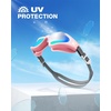 ZIONOR Swim Goggles Adult, G1 Air Mirrored Anti-Fog Swimming Goggles for Women Men, Clear Vision, UV Protection(B5 – Pink Frame Gold Lens)