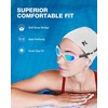ZIONOR Swim Goggles Adult, G1 Air Mirrored Anti-Fog Swimming Goggles for Women Men, Clear Vision, UV Protection(B5 – Pink Frame Gold Lens)