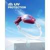 ZIONOR Swim Goggles Adult, G1 Air Mirrored Anti-Fog Swimming Goggles for Women Men, Clear Vision, UV Protection(B6 – Red Wine Frame Clear Lens)