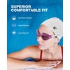 ZIONOR Swim Goggles Adult, G1 Air Mirrored Anti-Fog Swimming Goggles for Women Men, Clear Vision, UV Protection(B6 – Red Wine Frame Clear Lens)