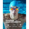 ZIONOR Swim Goggles Adult, G1 Air Polarized Anti-Fog Swimming Goggles for Women Men, Soft Silicone Strap, Outdoor(A6 – Light Blue Frame Red Lens)