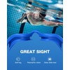 ZIONOR Swim Goggles Adult, G1 Air Polarized Anti-Fog Swimming Goggles for Women Men, Soft Silicone Strap, Outdoor(A6 – Light Blue Frame Red Lens)
