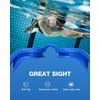 ZIONOR Swim Goggles Adult, G1 Air Polarized Anti-Fog Swimming Goggles for Women Men, Soft Silicone Strap, Outdoor(A8 – Blue Green Frame Gold Lens)