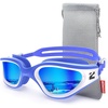 ZIONOR Swim Goggles Adult, G1 Air Polarized Anti-Fog Swimming Goggles for Women Men, Soft Silicone Strap, Outdoor(A9 – Blue White Frame Blue Lens)